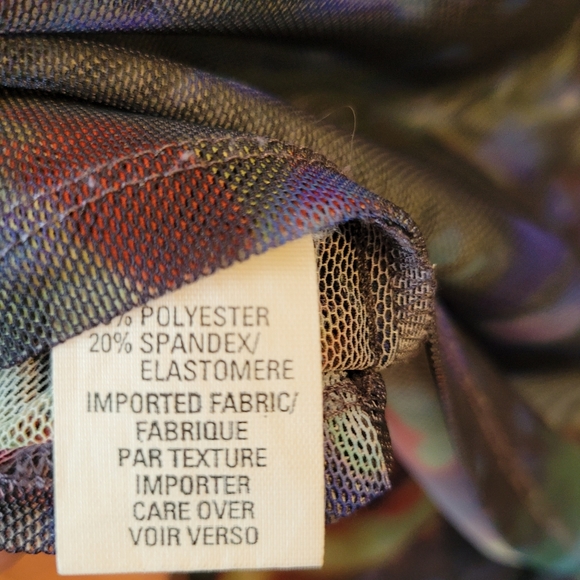 Anne Klein Abstract Colorful Long Sleeve Sheer Blouse - Picture 4 of 7